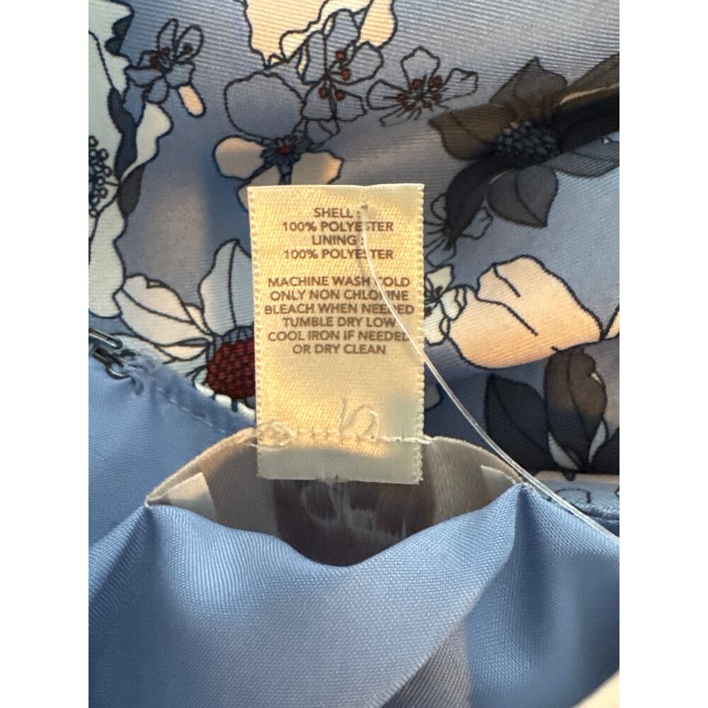 NEW Ann Taylor Loft Periwinkle Blue Floral Shift Mini Dress Sz XS Flutter Sleeve - Picture 7 of 7